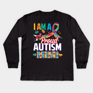 I Am A Proud Autism Mimi Autism Awareness Ribbon Kids Long Sleeve T-Shirt